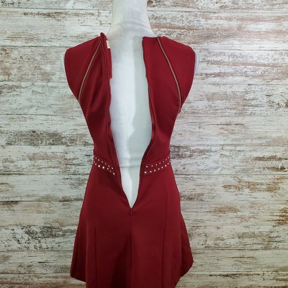 MICHAEL MICHAEL KORS Dark Brandy Ponte Stud Dress - Picture 3 of 8